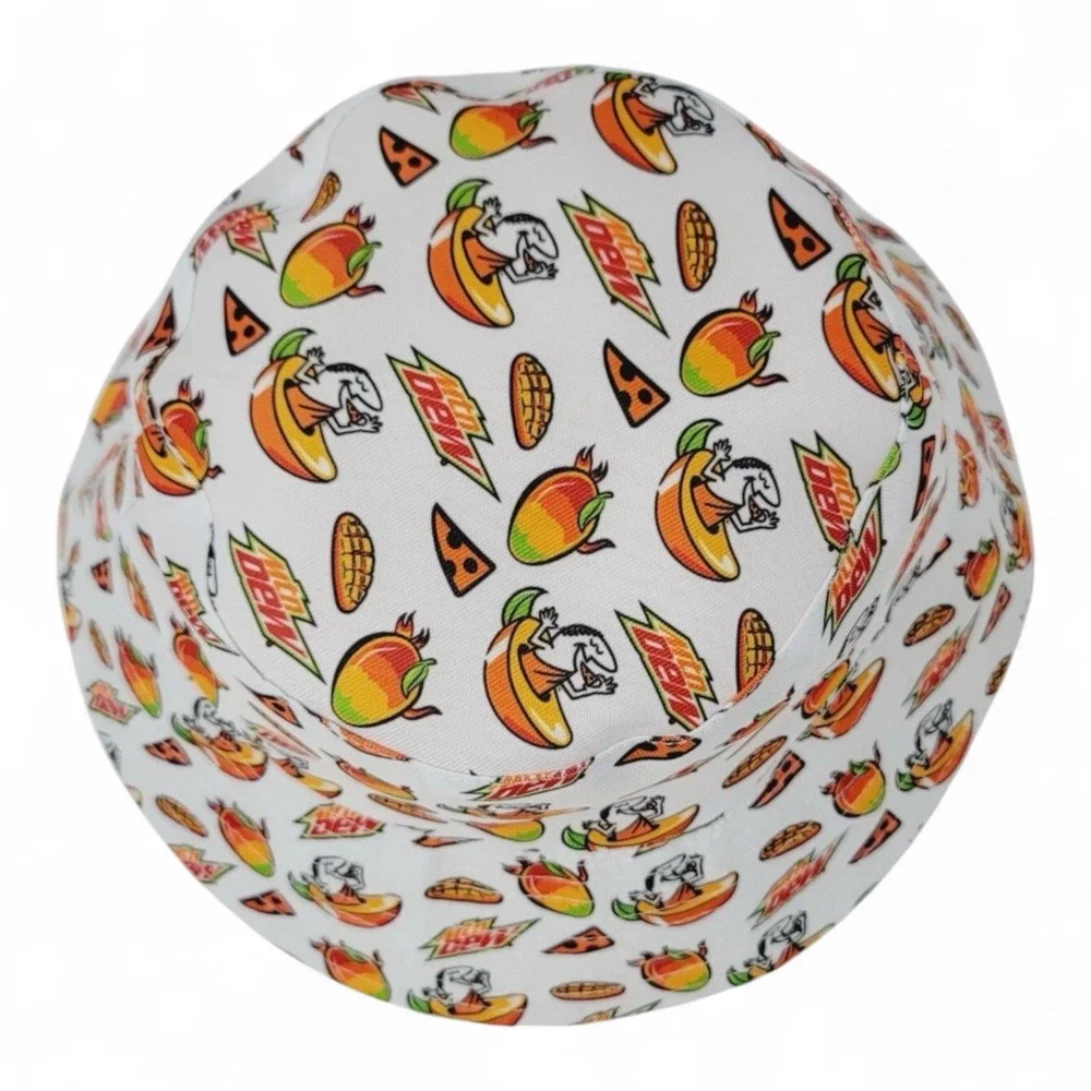 2PK Little Caesars Mountain Dew Mango Rush Reversible Bucket Hat Limited Edition